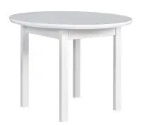 POLI 1  biały stół okrągły fi 100 cm rozkładany do 100x130